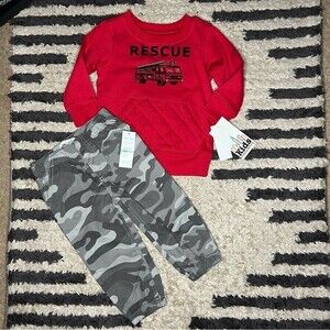NEW Kids Headquarters 2 piece crewneck & joggers set infant boy’s size 18 months
